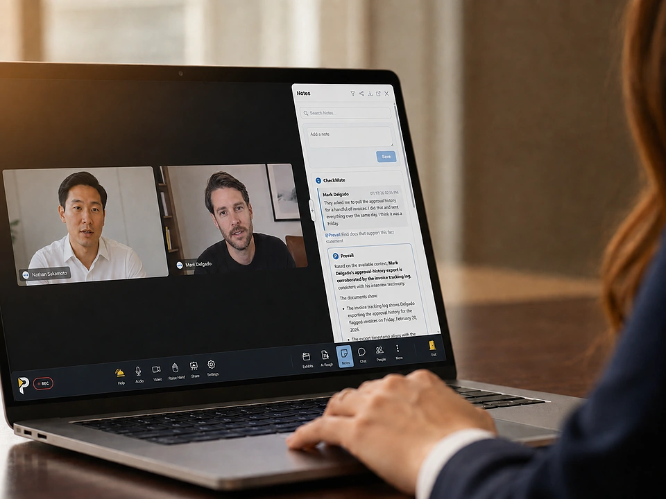 Real-time AI analysis as testimony happens