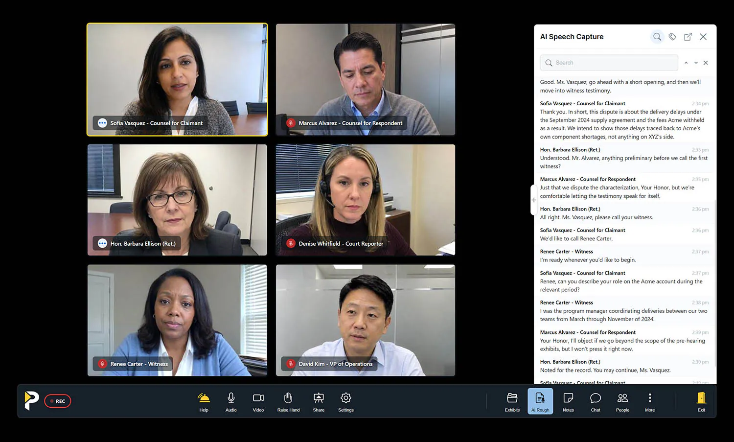 Real-Time Transcription for Hearings