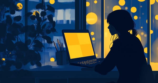 A person, sitting at a desk, attending a virtual deposition on their computer.